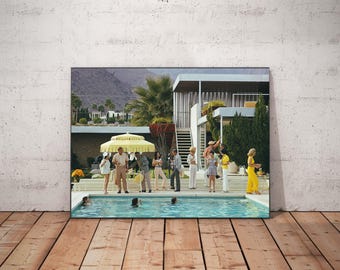 Slim Aarons Poolside Gathering Wall Art, Old Money Poster, Vintage Photography, High Society Print, Luxury Lifestyle Photo, Digital Download