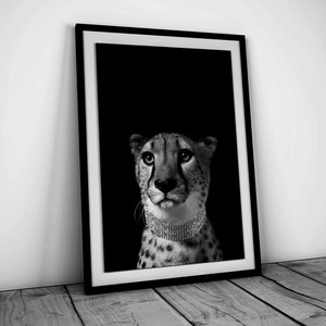 Cheetah Poster, Luxury Fashion Print, Black and White Wall Art, Fashion Photography, Trendy Wall Art, Hypebeast Room Decor, Digital Download