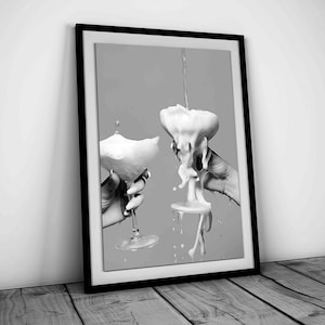 Keep em Coming Champagner Druck, Barwagen Wandkunst, schwarz weiß, Cocktail Poster, Esszimmer Dekor, Alkohol Wandkunst, digitaler Download
