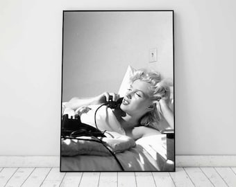 Affiche du film Marilyn Monroe, noir et blanc, impression Marilyn Monroe vintage, photographie de mode, vieux Hollywood, décoration de chambre, téléchargement immédiat