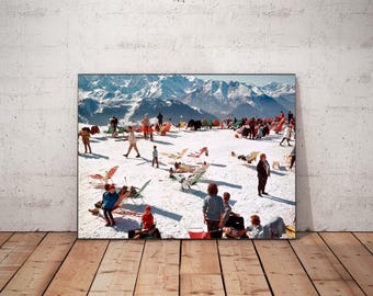 Slim Aarons Apres Ski Print, Verbier Vacation, Vintage Photography, Winter Wall Art, Ski Lodge Decor, High Society Print, Digital Download