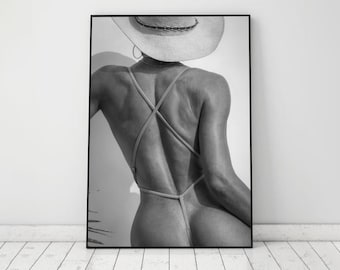 Vintage Cowgirl Boots Print, Black and White Western Wall Art (Digital Download)