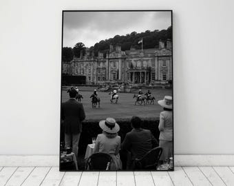 Vintage Polo Match Poster, Old Money Wall Art, Black and White Photo, Polo Wall Art, Rich Life Poster,  Sports Room Decor, Digital Download