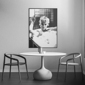 Marilyn Monroe in Bathtub Print Black and White Bathroom - Etsy