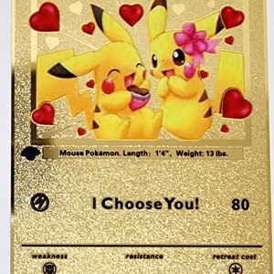 Pokemon Gold METAL Custom Card: I Choose You Pikachu & Eevee! An Amazing  Gift With FREE SHIPPING! - Card Games, Facebook Marketplace