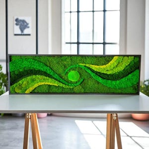 Moss Wall Art, Large Moss Wall Art With Wooden Frame, Personalized Moss Wall Art, Custom Moss Art Gift, each creation is unique, ArtbyHand©