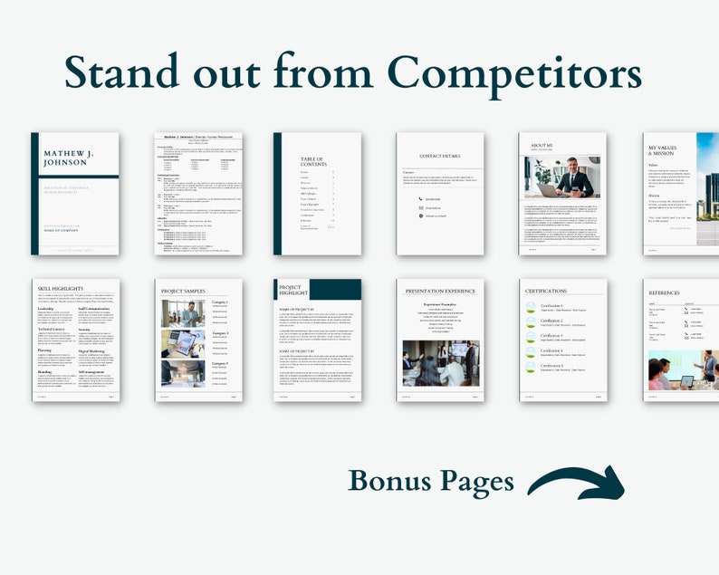 Executive Portfolio Template Canva Professional Resume and Cover Executive Portfolio Template Canva Professional Resume and Cover