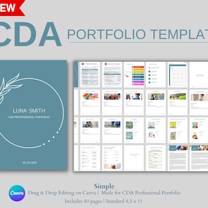 Modello di portfolio CDA, portfolio CDA, portfolio didattico, educazione della prima infanzia, modello CDA Canva, modello per insegnanti, CDA per la scuola materna