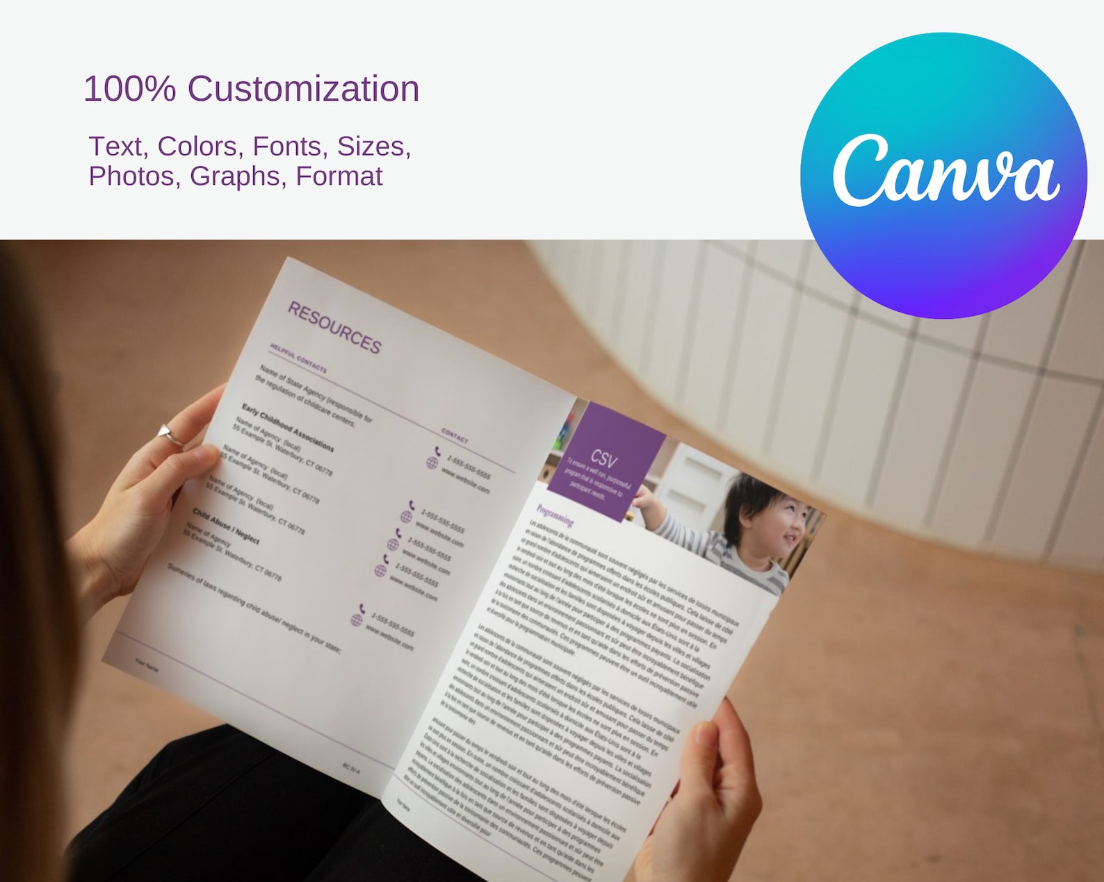 CDA Professional Portfolio Template, Canva Template, Child Development