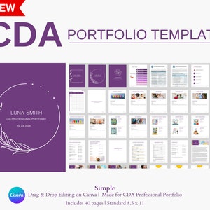 Modello di portfolio professionale CDA, modello Canva, associato allo sviluppo del bambino, modello di portfolio CDA, educazione della prima infanzia
