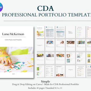 CDA Professional Portfolio Template, Canva Template, Child Development Associate, Professional Portfolio Template, early childhood education