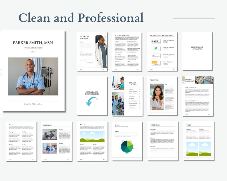 Nursing Portfolio Template, Nursing Professional Portfolio, Nurse