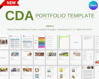 CDA Professional Portfolio Template, Canva Portfolio Template, education portfolio, CDA, teaching portfolio, childcare portfolio, CDA