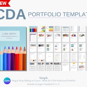 Modello di portfolio professionale CDA, modello Canva, associato allo sviluppo del bambino, modello di portfolio CDA, educazione della prima infanzia
