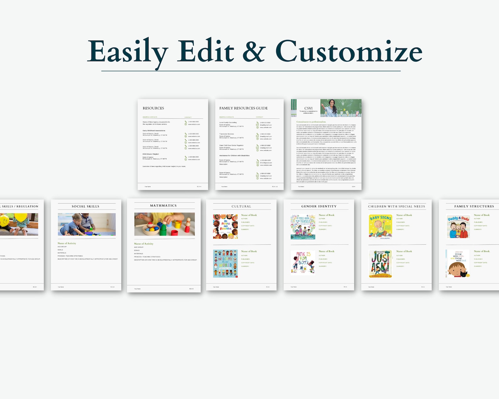 CDA Professional Portfolio Template, Canva Template, Child Development CDA Professional Portfolio Template, Canva Template, Child Development