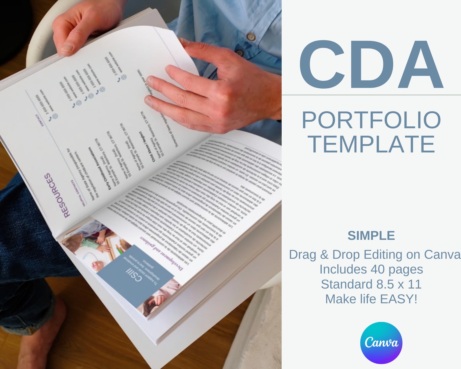 CDA Professional Portfolio Template, Canva Template, Child Development CDA Professional Portfolio Template, Canva Template, Child Development