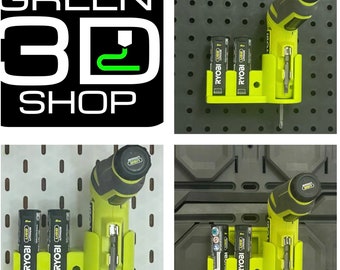 for Ryobi Screwdriver 4V USB lithium  and battery LINK, Pegboard, Ikea Skadis or Uppspel mount tool holder caddy