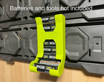 Ryobi 4V USB lithium battery Dispenser mount for LINK, Wall , Ikea Skadis and Pegboard