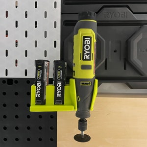 for Ryobi Rotary Tool 4V USB lithium tool mount for LINK, Pegboard, Ikea Skadis, Uppspel or any flat wall