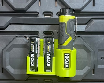 for Ryobi Flashlight 4V USB lithium tool mount for LINK, Ikea Skadis, Uppspel, Pegboard or any flat wall