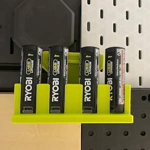 for Ryobi 4V USB lithium battery x4 mount for LINK, IKEA Skadis, Uppspel, Pegboard or any flatwall