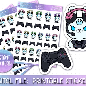 Printable Planner Stickers, Video Games, Cricut, Silhouette, Cut Files, Erin Condren Stickers, Happy Planner, Hobonichi, Bullet Journal