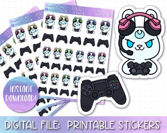 Printable Planner Stickers, Video Games, Cricut, Silhouette, Cut Files, Erin Condren Stickers, Happy Planner, Hobonichi, Bullet Journal