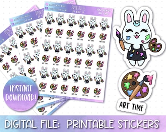 Printable Planner Stickers, Art, Cut Files, Cricut Stickers, Silhouette Stickers, Erin Condren, Happy Planner, Hobonichi, Bullet Journal