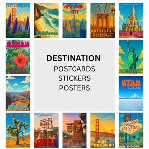 Fernweh-inspirierte animierte Reiseposter, Postkarten & Sticker | Einzigartige Fotografie Kunst aus aller Welt