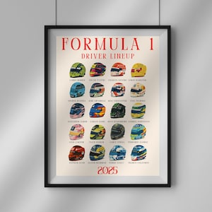 2025 Drivers | Digital Download | Formula 1 Wall Art | Racing Car Print for Fans | Modern Motorsport Decor
