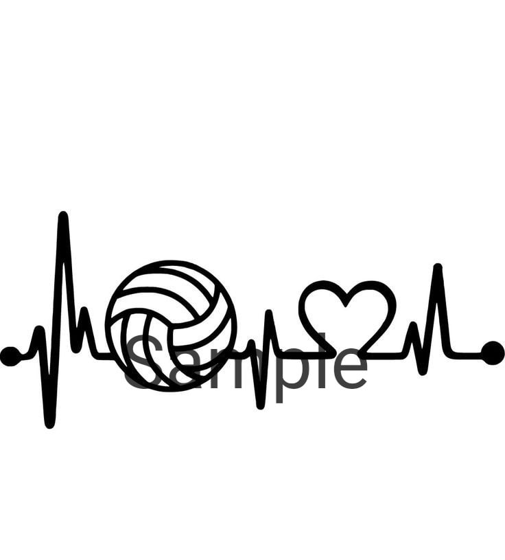 Volleyball Heartbeat Svg, Jpg, Dxf and Png Etsy