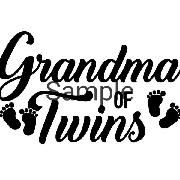 Grandma of twins svg, jpg, dxf and png