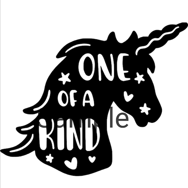 One of a kind, unicorn, svg, jpg, dxf and png