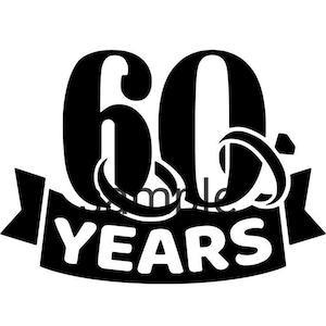 Anniversaire 60 ans svg, jpg, png et dxf