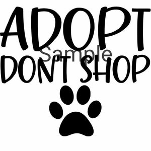 Adopteer niet-shoppen svg, jpg, dxf en png