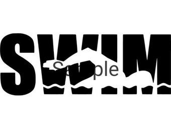 Swim silhouette svg, jpg, dxf and png