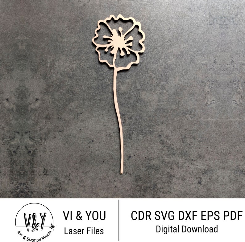 Wood Flowers Laser Cut Flowers File for Laser Cutting, Digital Download