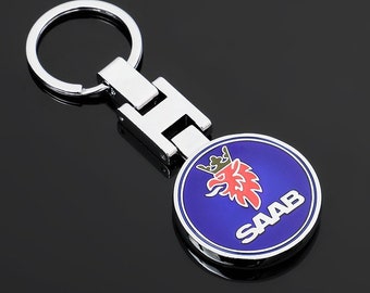 Saab Brand New Blue Metal Key Ring Keyring Keychain 93 95 9-3 9-5 9000 900 Gift