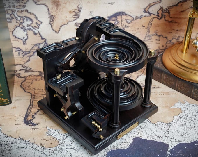 Custom Engraved - Wenger wood Marble Machine Plus version: Kinetic Sculpture, Theo Jansen Style.