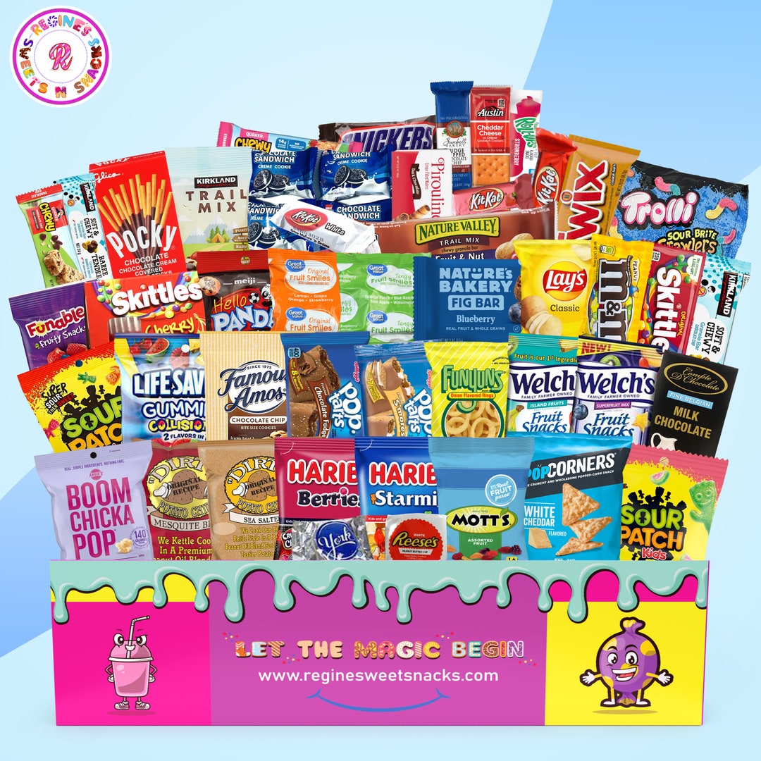 Assortment Gift Packages Sweets Savory Snacks Box Haribo, Skittles