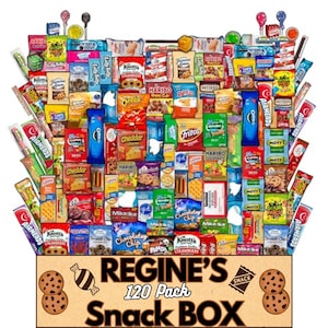 College Care Assortment Gift Package | Sweet Savory Snack Boxes for College Students Dorm, Finals | Regine’s Sweets N Snacks 120 Counts