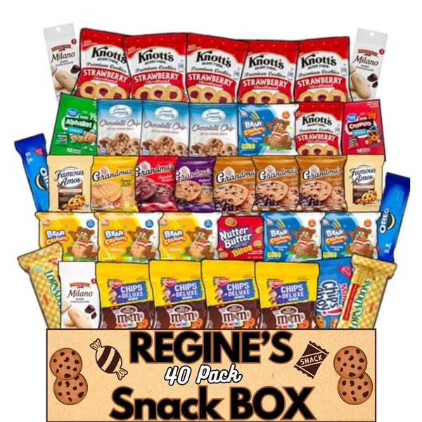 Sweet Savory Snacks For Office Party | Variety Snacks Pack for Adults  | Assortment Gift Box Packaging | Regine’s Sweets N Snacks 40 Counts