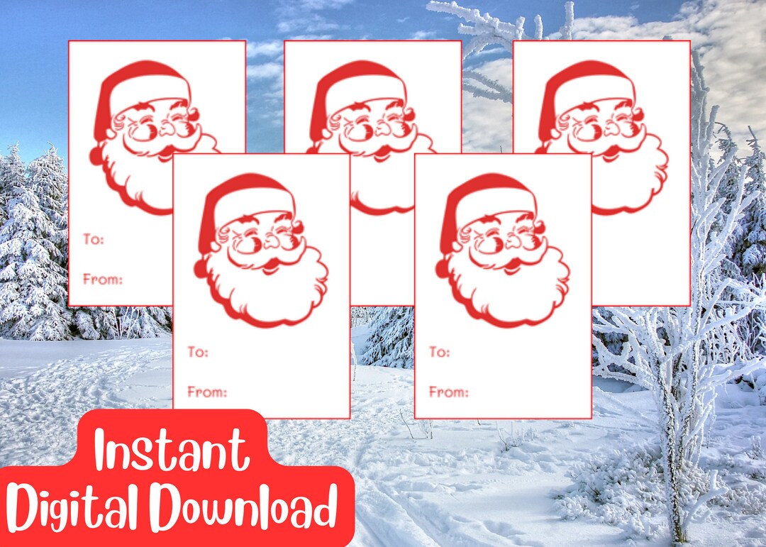 Santa Gift Tags Santa Printable Christmas Gift Tags Etsy Santa Gift Tags Santa Printable Christmas Gift Tags Etsy