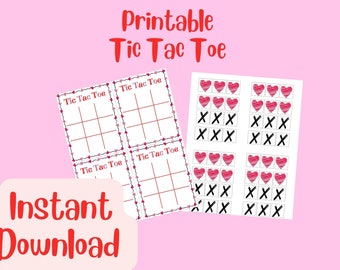 Tic Tac Toe - valentines day activities - printable- valentine printable- valentine goodie bags -