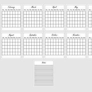 Blank Calendar Printable Printable Calendar Planner Organizer Printable ...