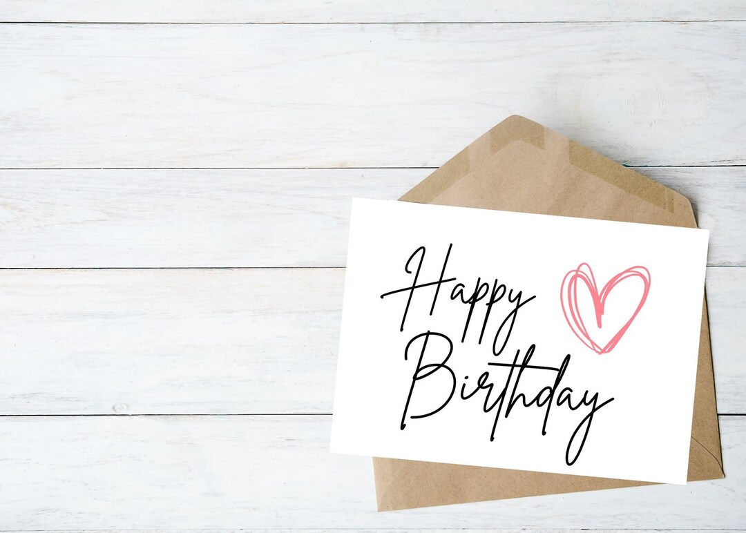 Printable Happy Birthday Card Simple Happy Birthday Card - Etsy