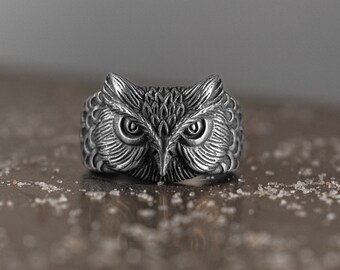 Bague ROSE bague hibou argent sterling oiseau cristal Swarovski boheme boheme bois deesse mode femme Etsy France