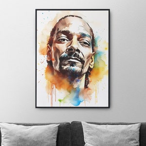 Snoop Dogg Portrait | Digital Print | Hip-Hop Legend Wall Art | Printable Art | Iconic Rapper | Multiple Sizes | Home Decor | Musician Gift
