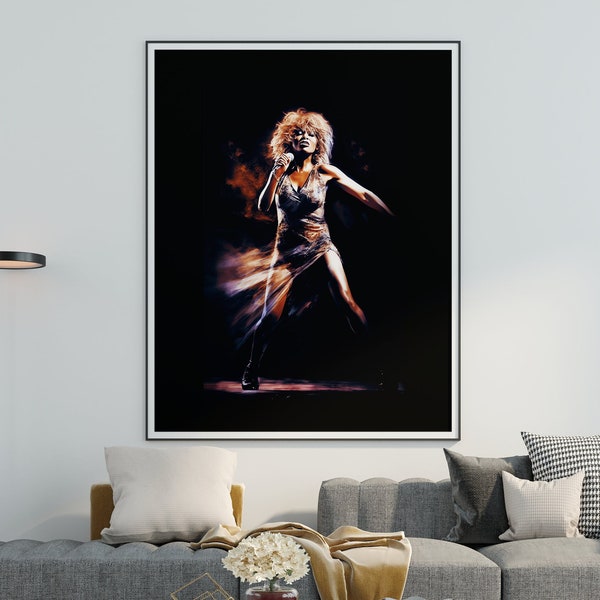 Tina Turner Memorial Digital Print, the Queen of Rock 'n' Roll poster | Printable Art | Tribute Wall Art | Home Decor | Music Lover Gift