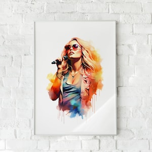 Anastacia Digitales Aquarell Porträt - Pop Icon Tribute Poster - druckbare Wandkunst Geschenk für Musikliebhaber